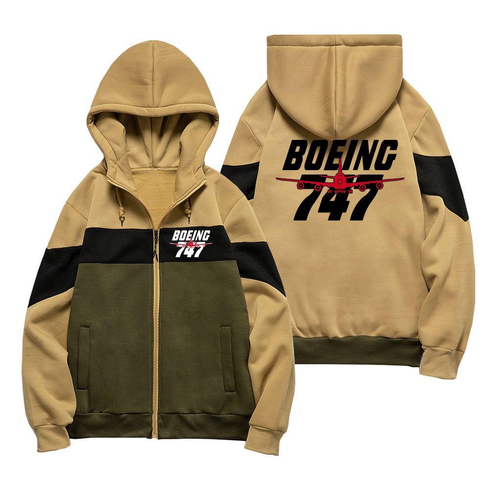 Amazing Boeing 747 Designed Colourful Zipped Hoodies