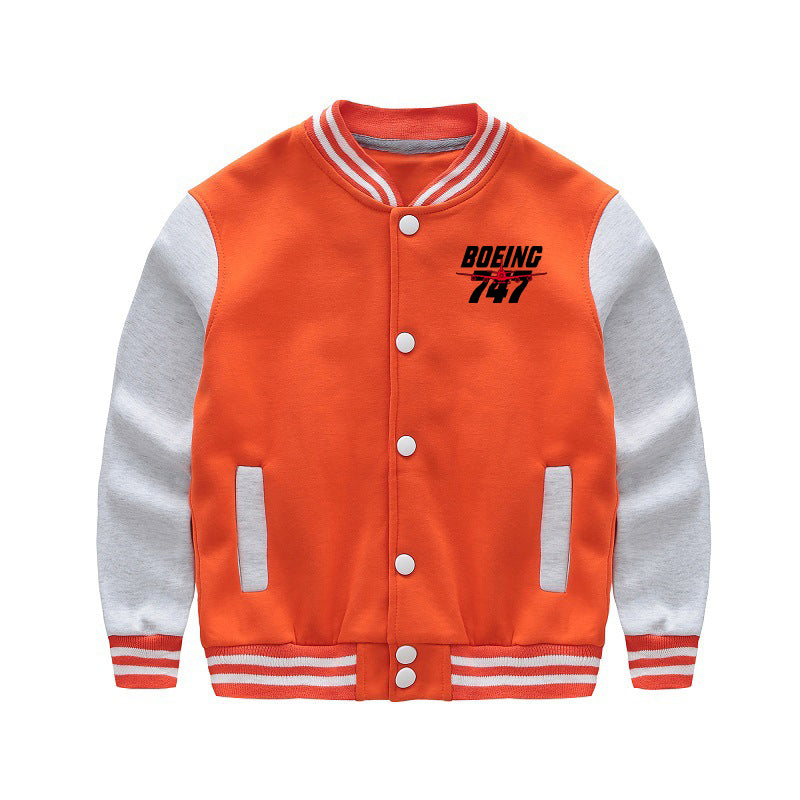 Amazing Boeing 747 Designed "CHILDREN" Baseball Jackets