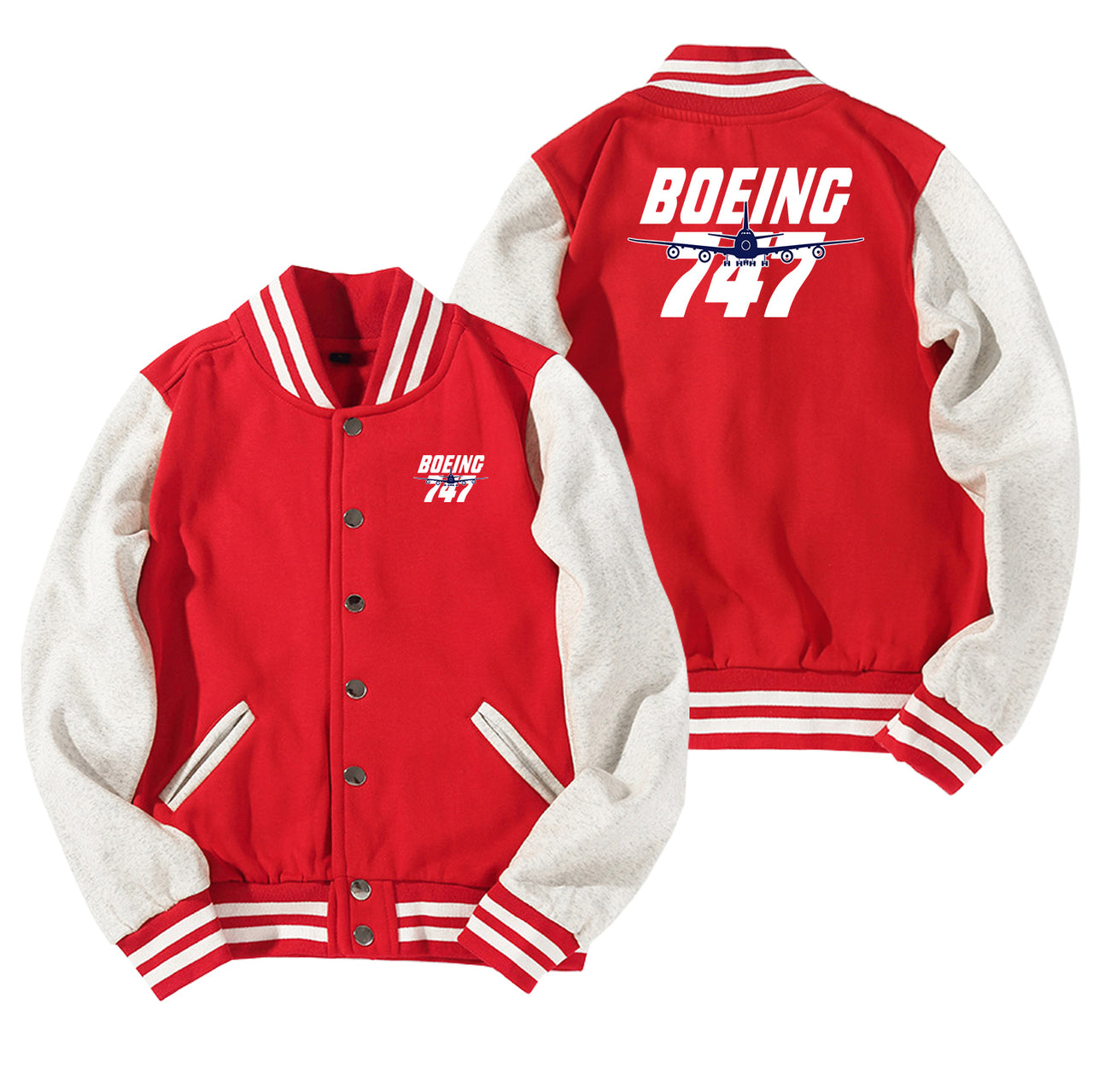 Amazing Boeing 747 Designed Baseball Style Jackets