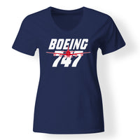 Thumbnail for Amazing Boeing 747 Designed V-Neck T-Shirts