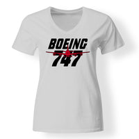 Thumbnail for Amazing Boeing 747 Designed V-Neck T-Shirts