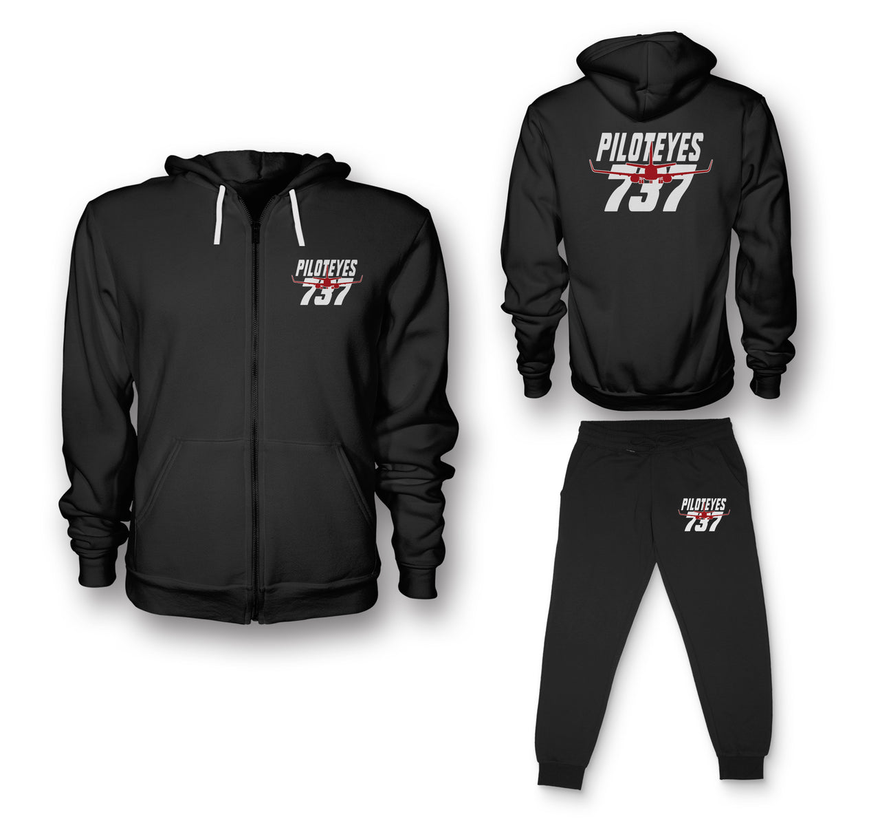 Amazing Piloteyes737 Designed Zipped Hoodies & Sweatpants Set