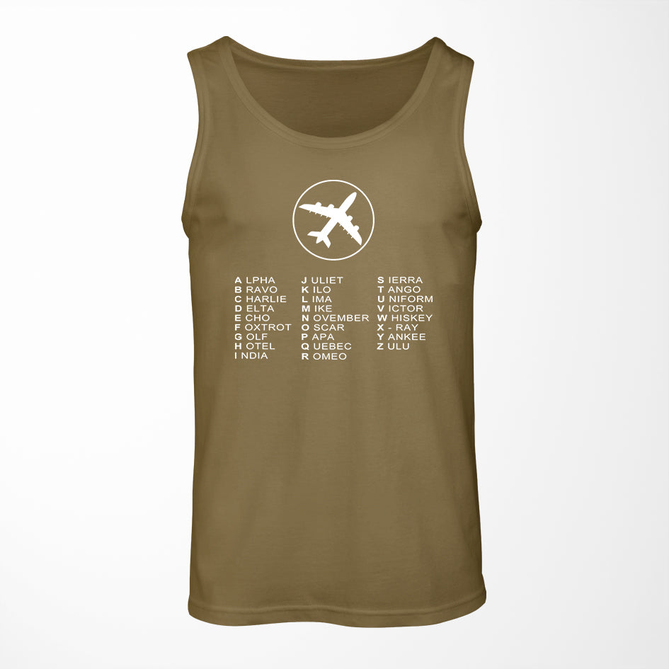 Aviation Alphabet 2 Designed Tank Tops