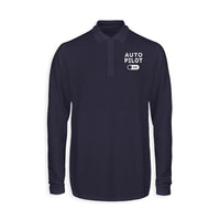 Thumbnail for Auto Pilot ON Designed Long Sleeve Polo T-Shirts