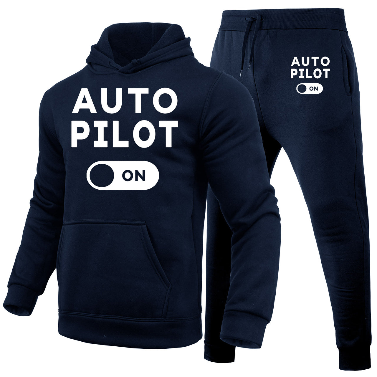 Auto Pilot ON Designed Hoodies & Sweatpants Set