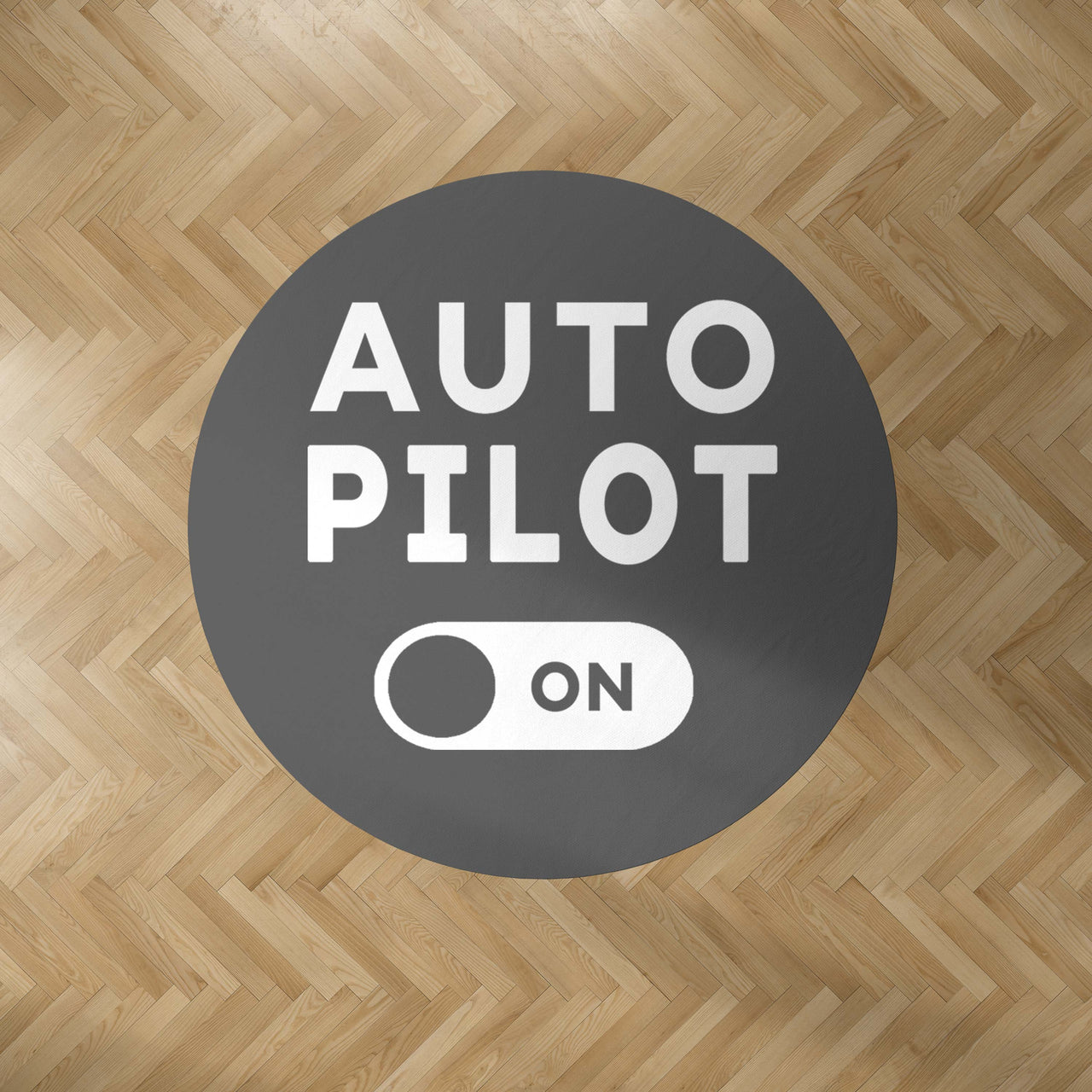 Auto Pilot ON Designed Carpet & Floor Mats (Round)