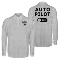 Thumbnail for Auto Pilot ON Designed Long Sleeve Polo T-Shirts (Double-Side)