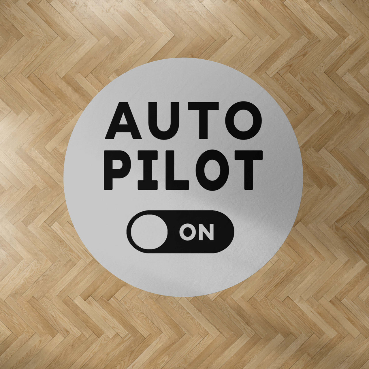 Auto Pilot ON Designed Carpet & Floor Mats (Round)