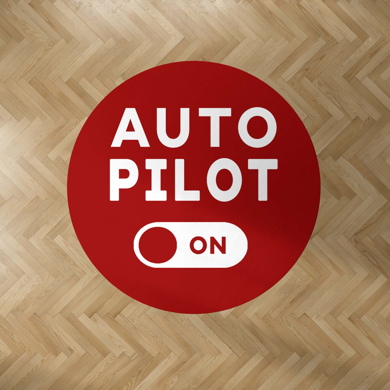 Auto Pilot ON Designed Carpet & Floor Mats (Round)