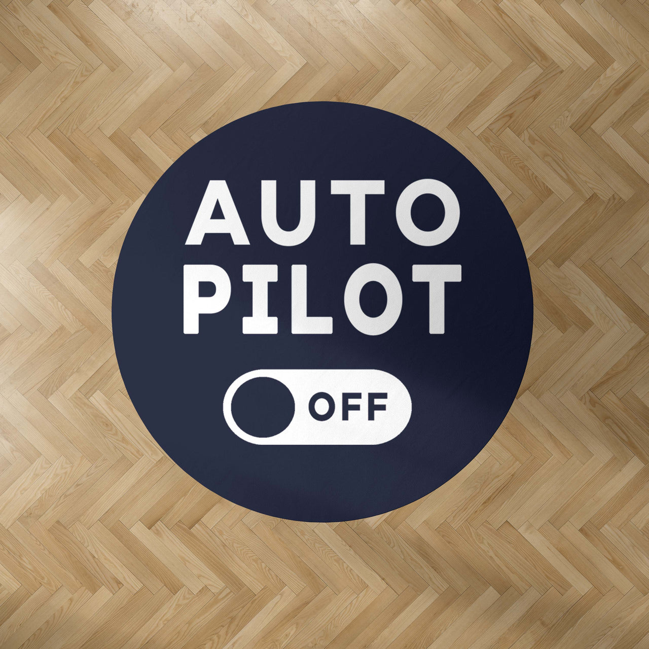 Auto Pilot Off Designed Carpet & Floor Mats (Round)