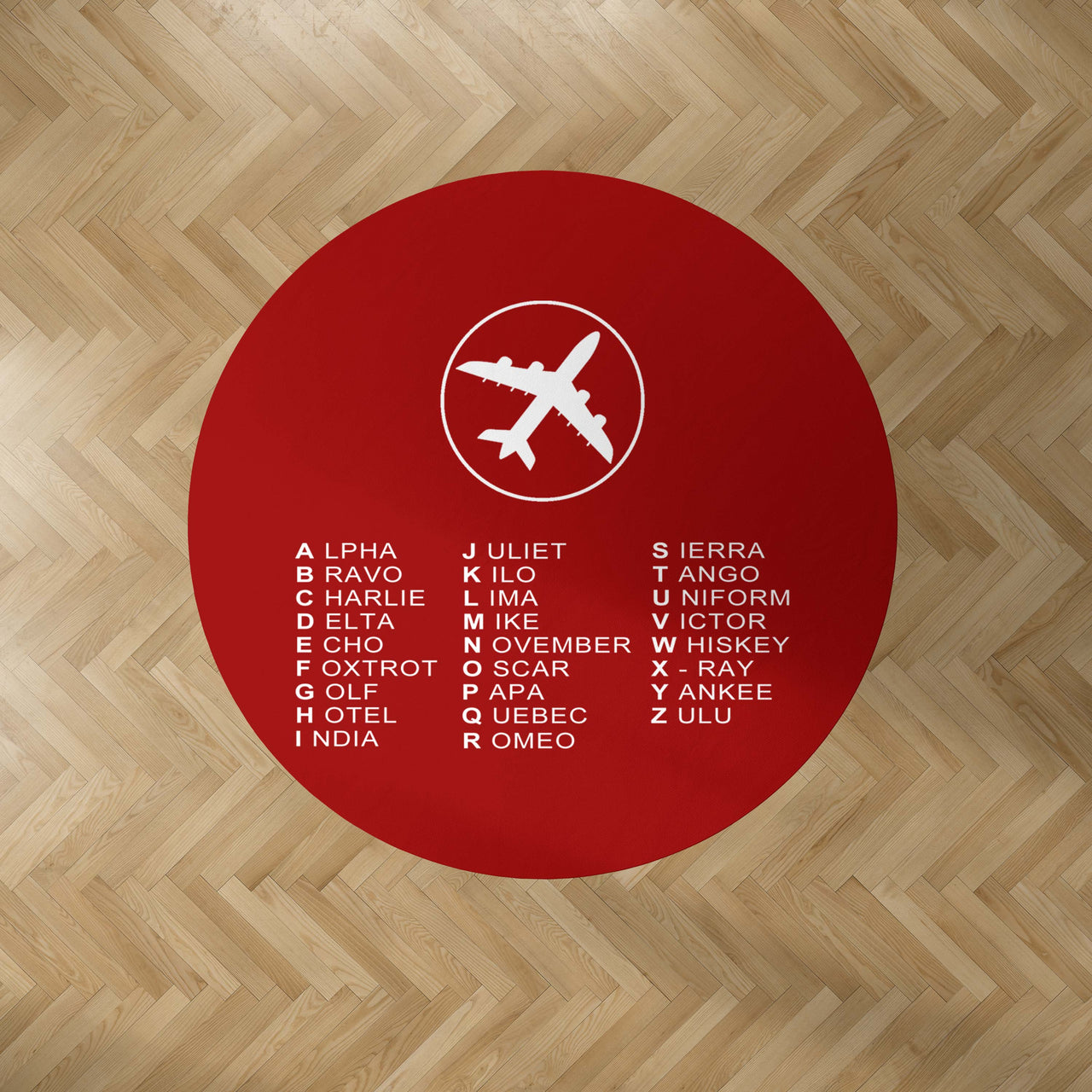 Aviation Alphabet 2 Designed Carpet & Floor Mats (Round)