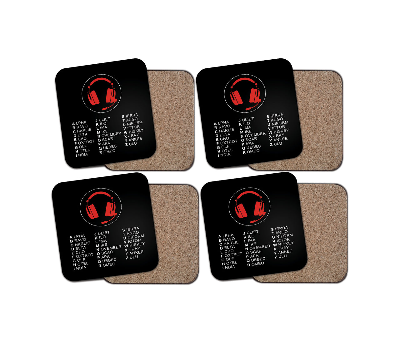 Aviation Alphabet 3 Designed Coasters