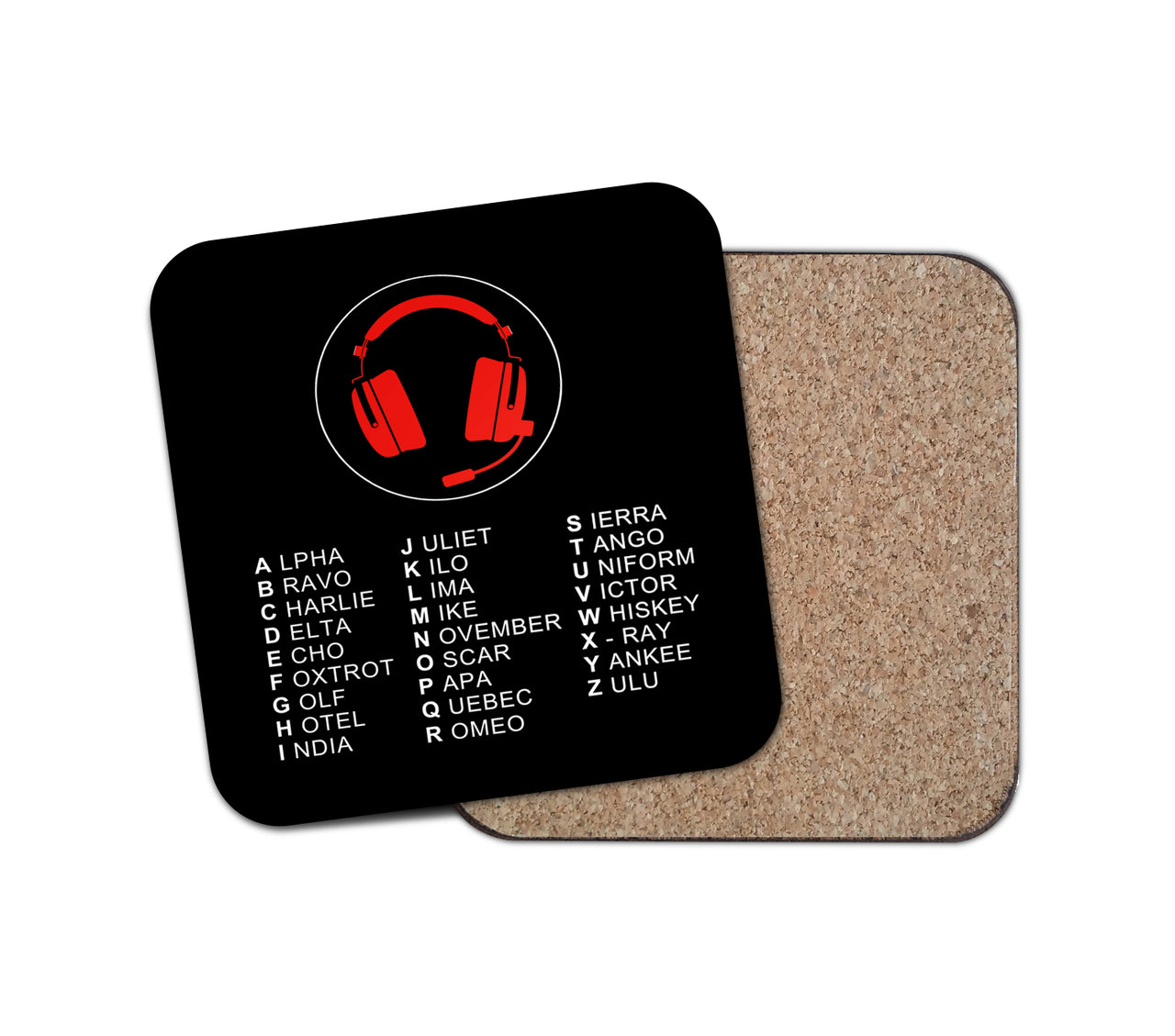 Aviation Alphabet 3 Designed Coasters