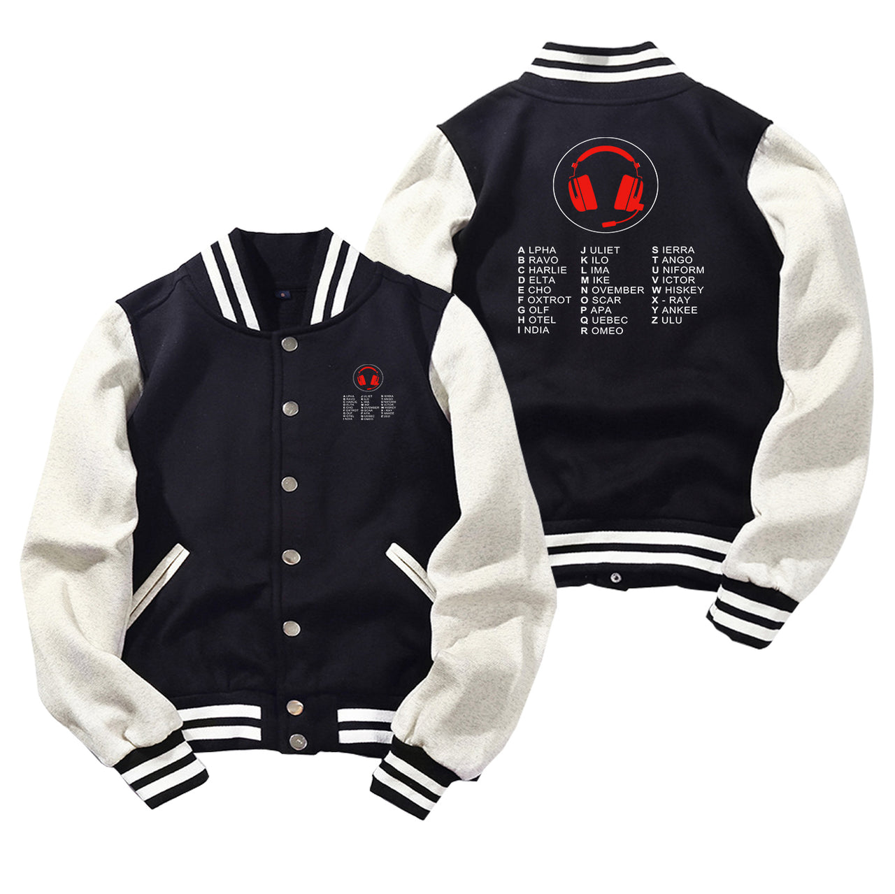 Aviation Alphabet 3 Designed Baseball Style Jackets