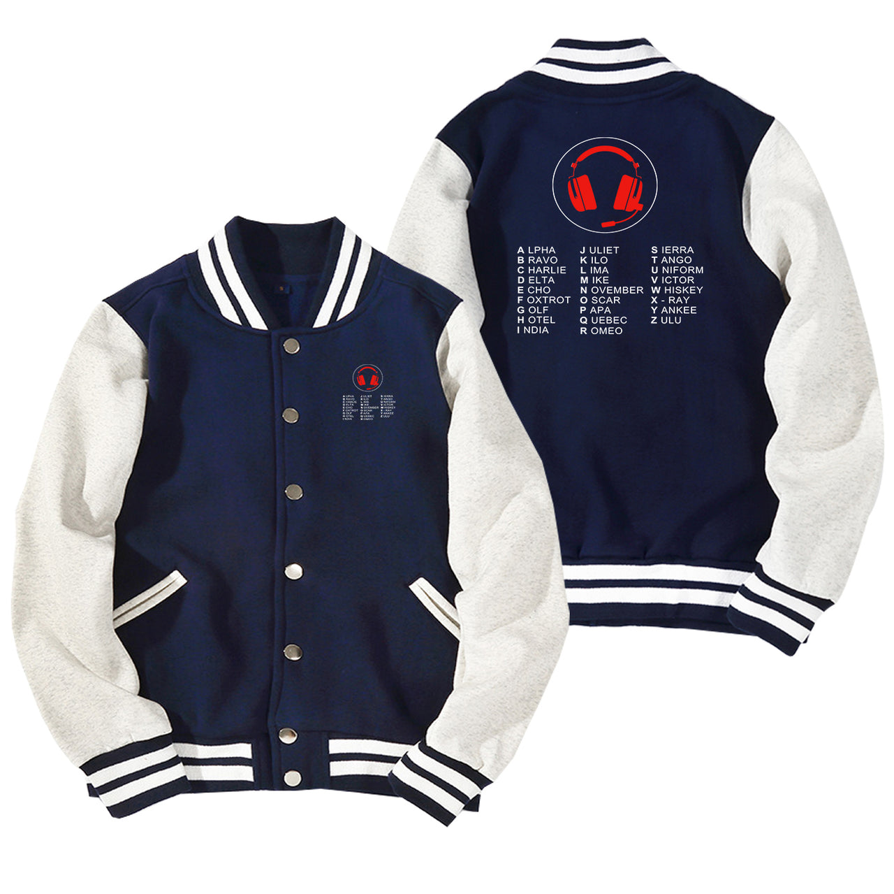 Aviation Alphabet 3 Designed Baseball Style Jackets