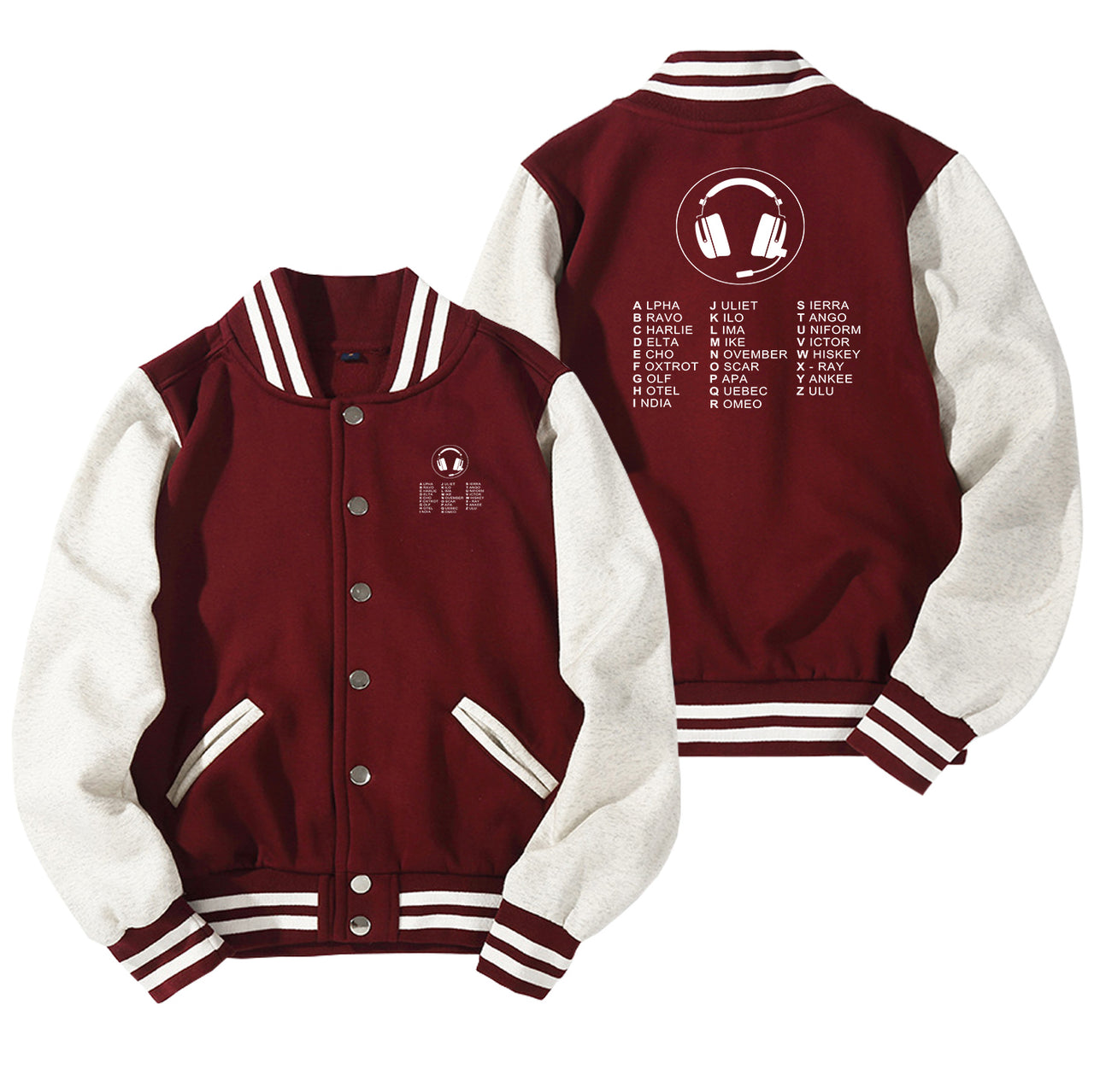 Aviation Alphabet 3 Designed Baseball Style Jackets