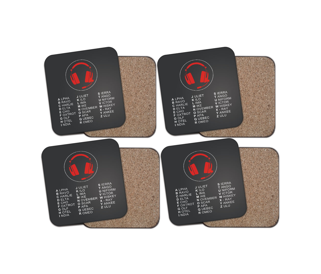 Aviation Alphabet 3 Designed Coasters