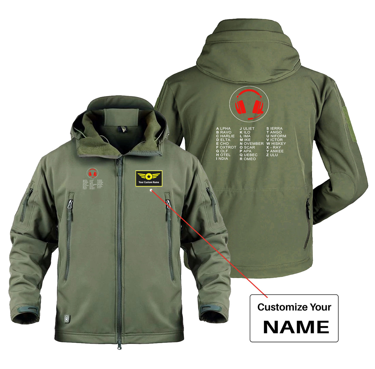 Aviation Alphabet 3 Designed Military Jackets (Customizable)