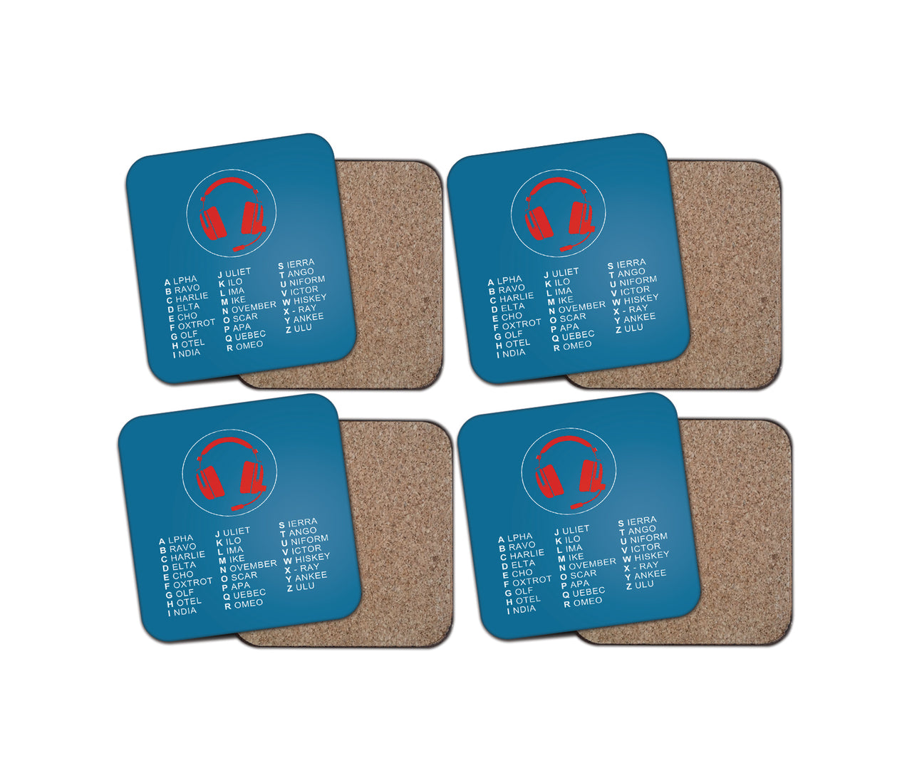 Aviation Alphabet 3 Designed Coasters