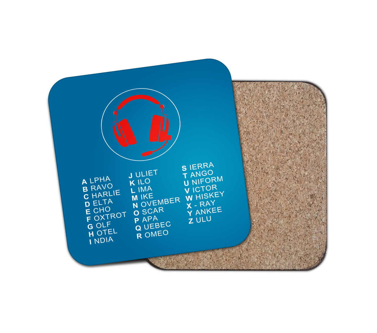 Aviation Alphabet 3 Designed Coasters