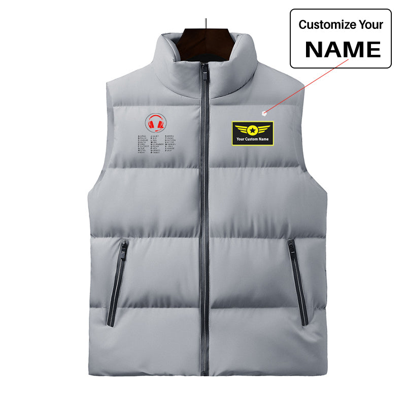 Aviation Alphabet 3 Designed Puffy Vests