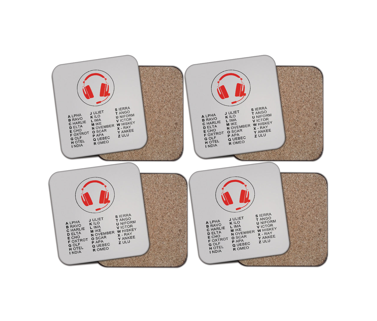 Aviation Alphabet 3 Designed Coasters