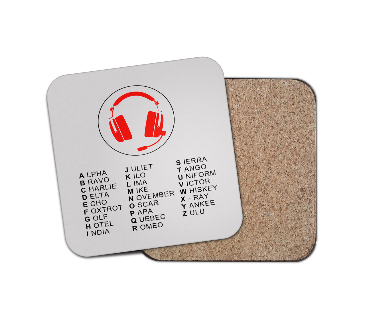 Aviation Alphabet 3 Designed Coasters