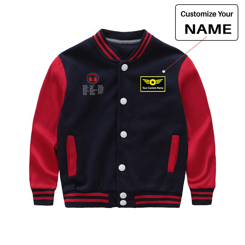 Aviation Alphabet 3 Designed "CHILDREN" Baseball Jackets