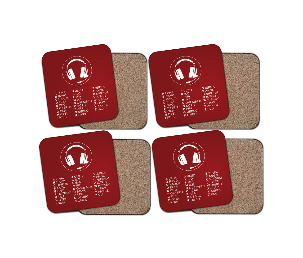 Aviation Alphabet 3 Designed Coasters