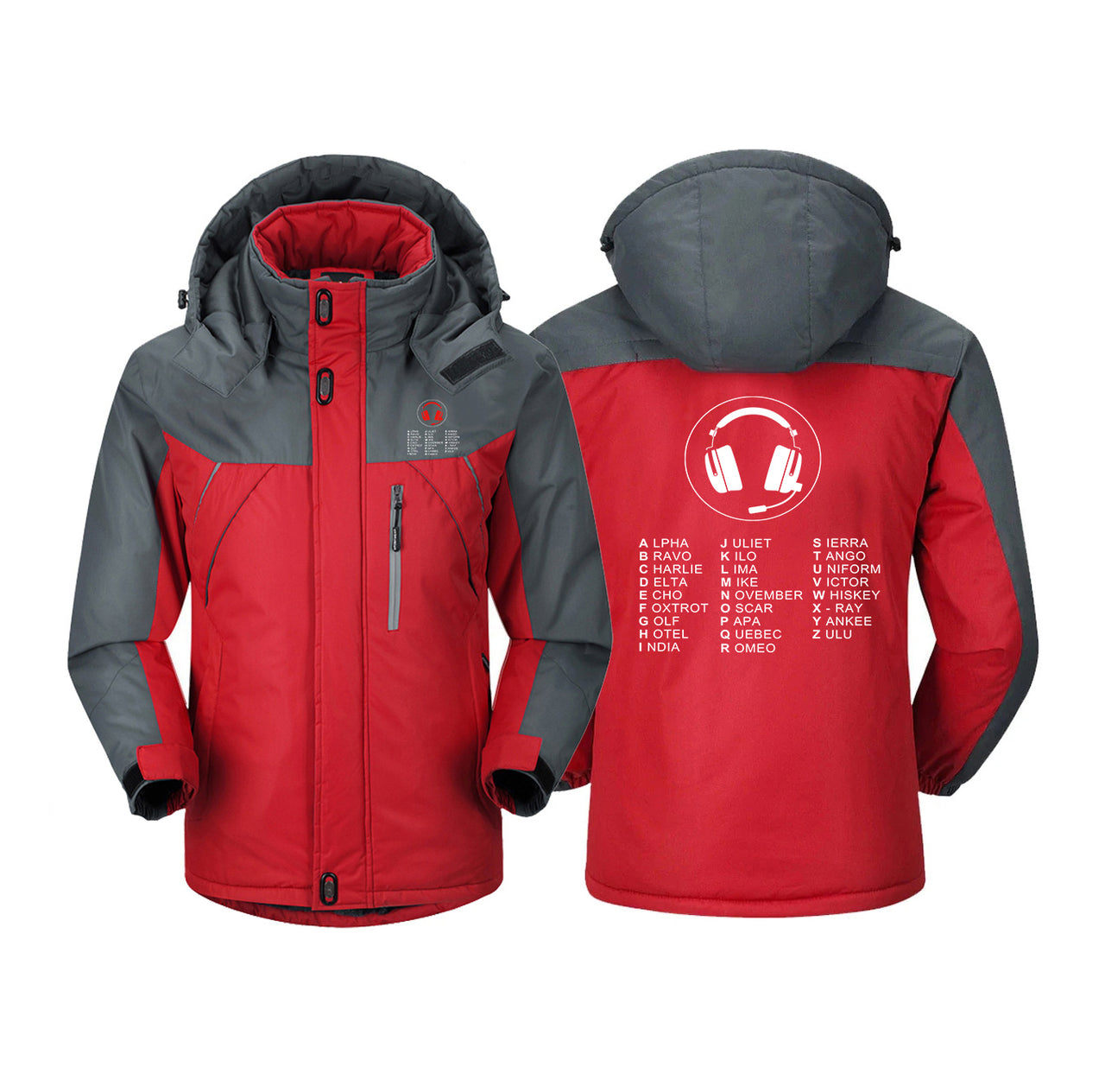 Aviation Alphabet 3 Designed Thick Winter Jackets