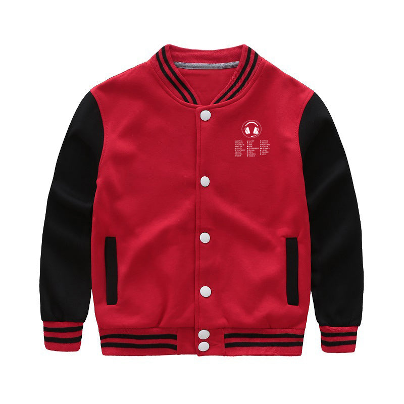 Aviation Alphabet 3 Designed "CHILDREN" Baseball Jackets