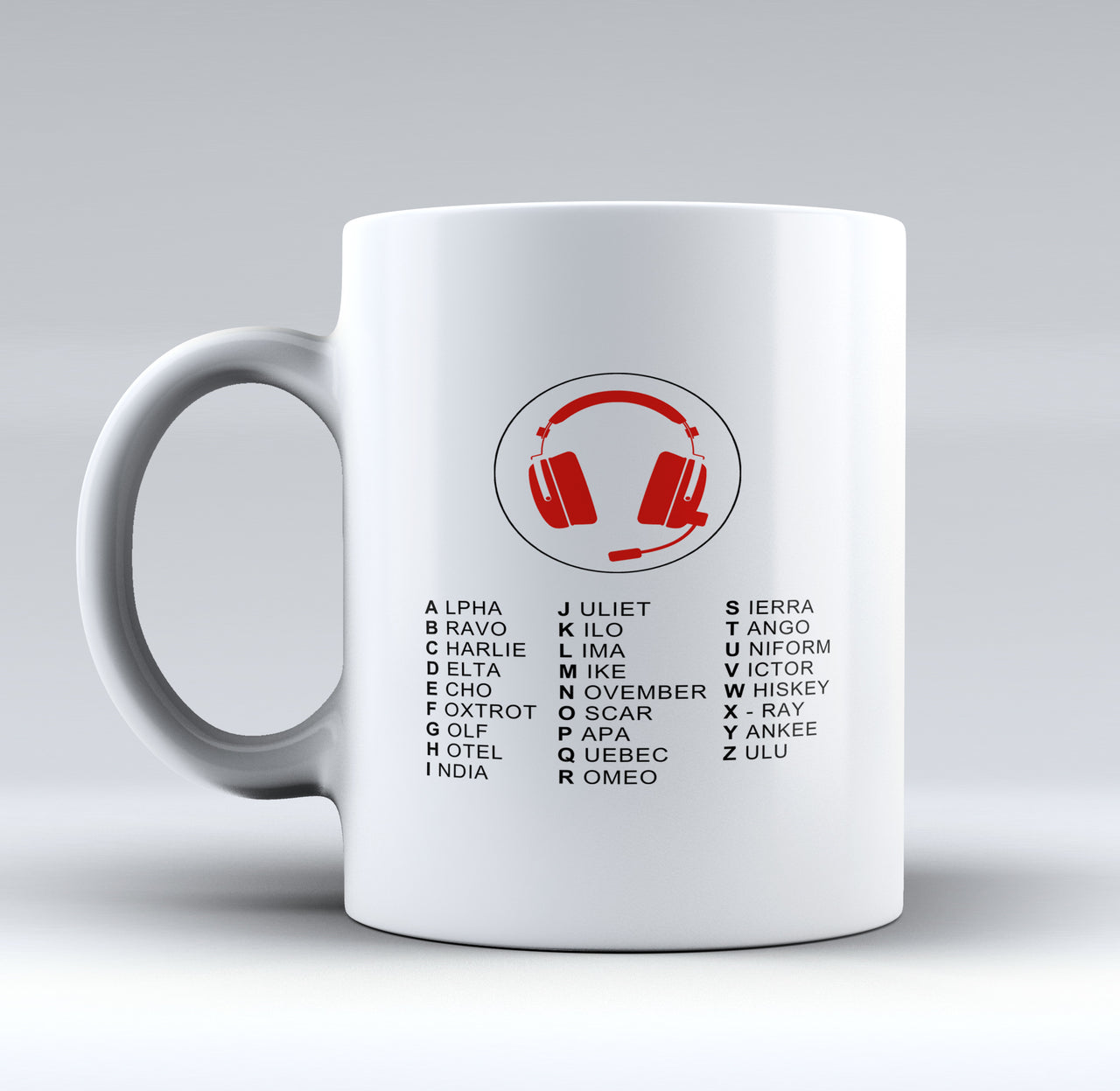 Aviation Alphabet 3 Designed Mugs