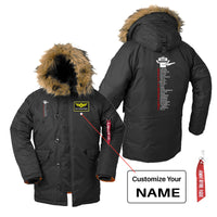 Thumbnail for Aviation Alphabet Designed Parka Bomber Jackets