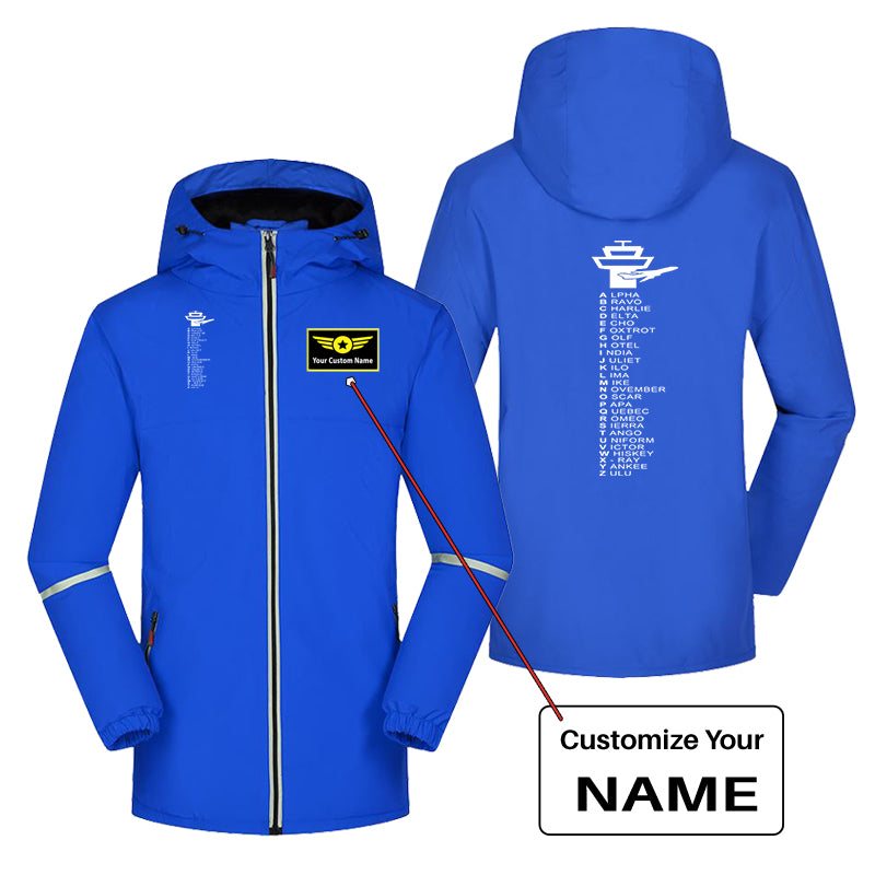 Aviation Alphabet Designed Rain Coats & Jackets