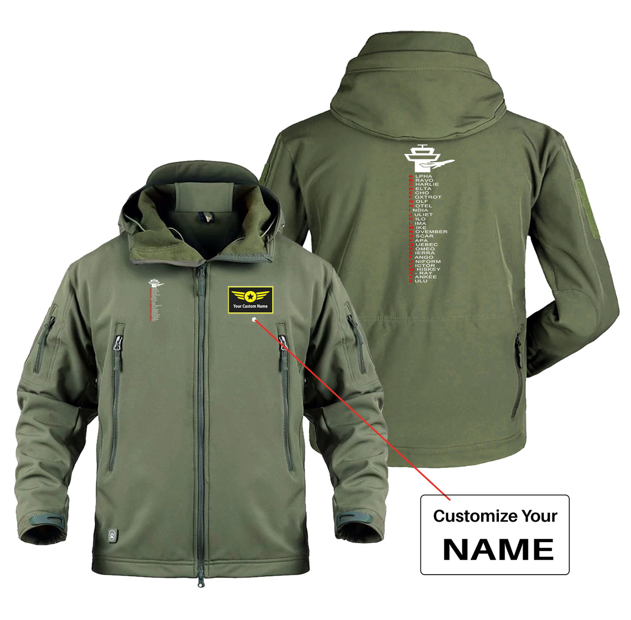 Aviation Alphabet Designed Military Jackets (Customizable)