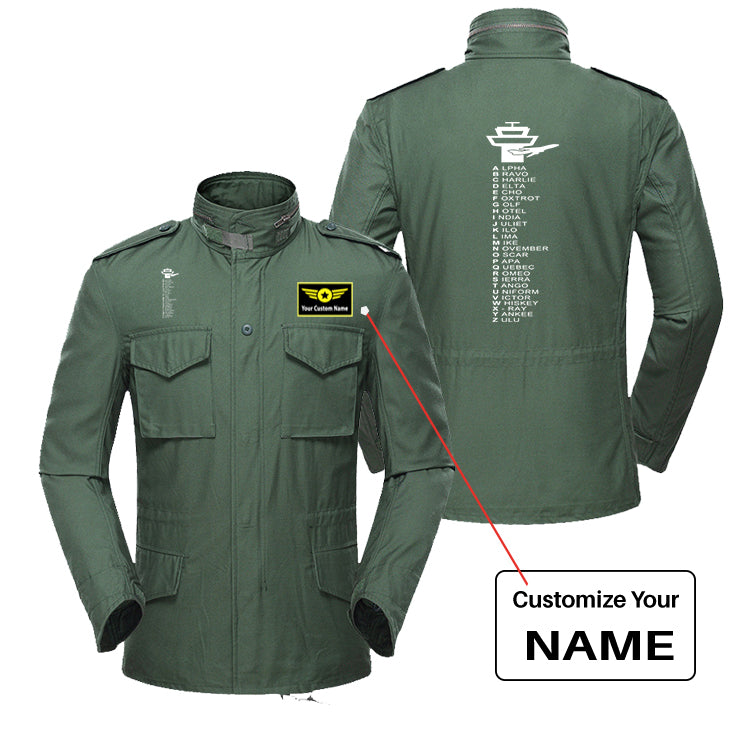 Aviation Alphabet Designed Military Coats