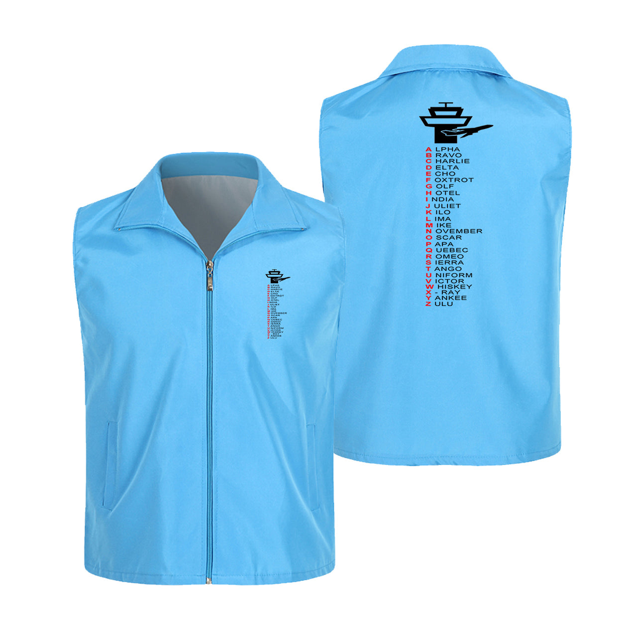 Aviation Alphabet Designed Thin Style Vests