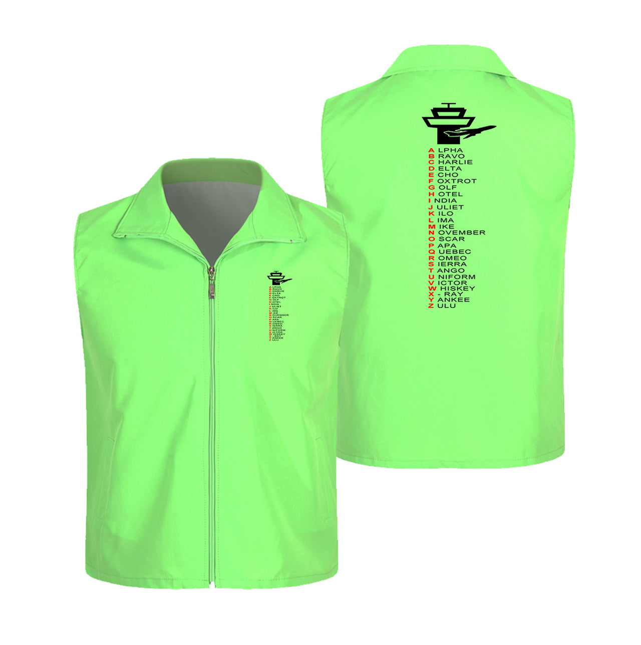 Aviation Alphabet Designed Thin Style Vests