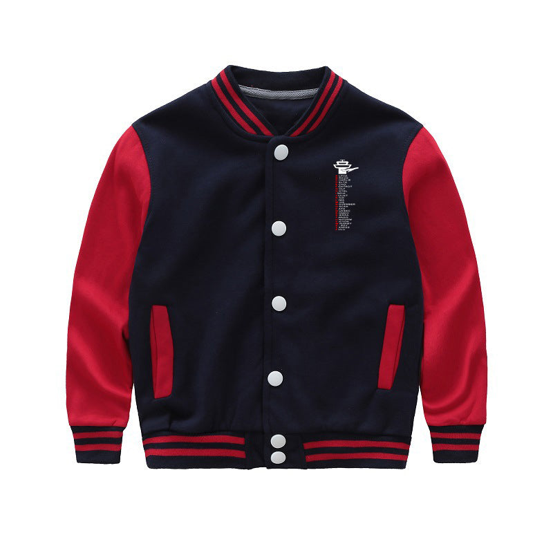 Aviation Alphabet Designed "CHILDREN" Baseball Jackets