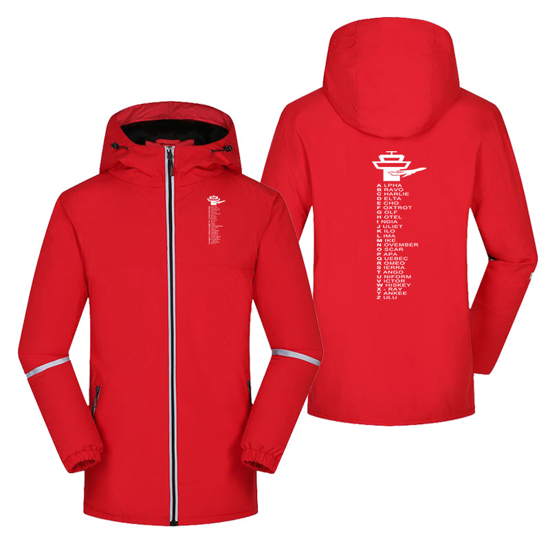 Aviation Alphabet Designed Rain Coats & Jackets