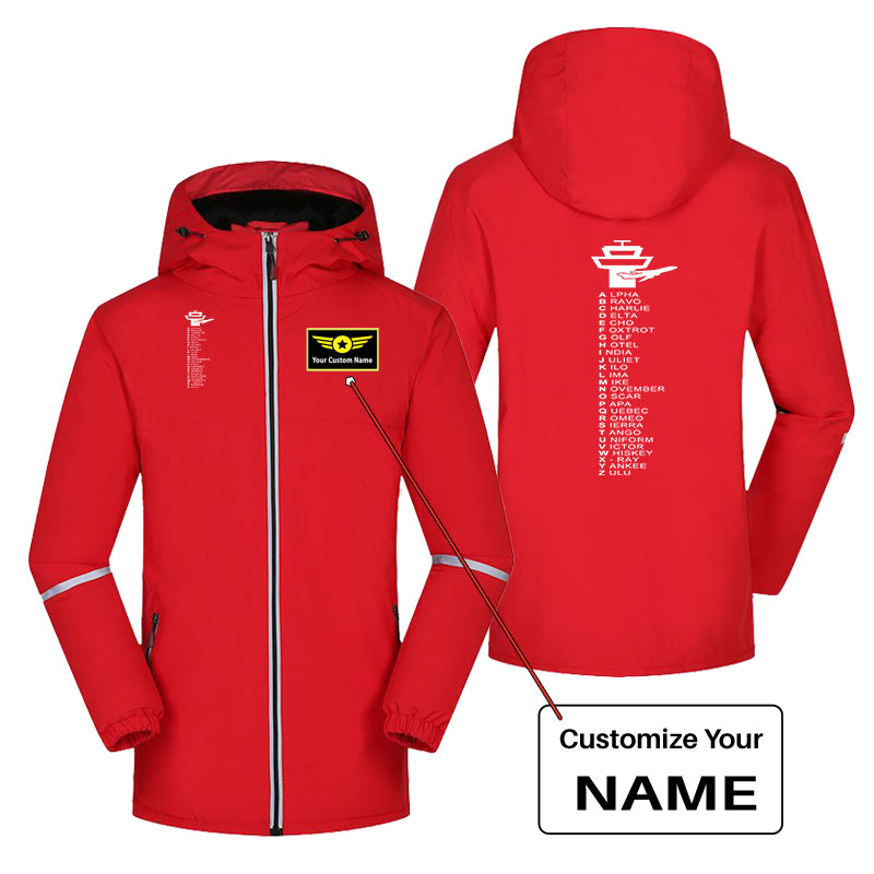 Aviation Alphabet Designed Rain Coats & Jackets