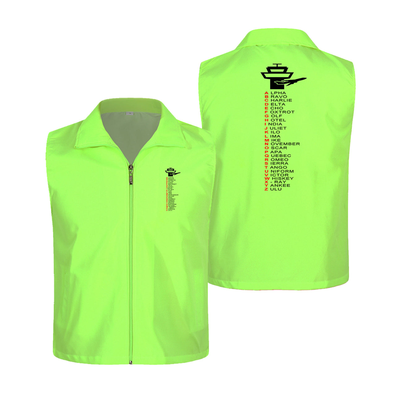 Aviation Alphabet Designed Thin Style Vests