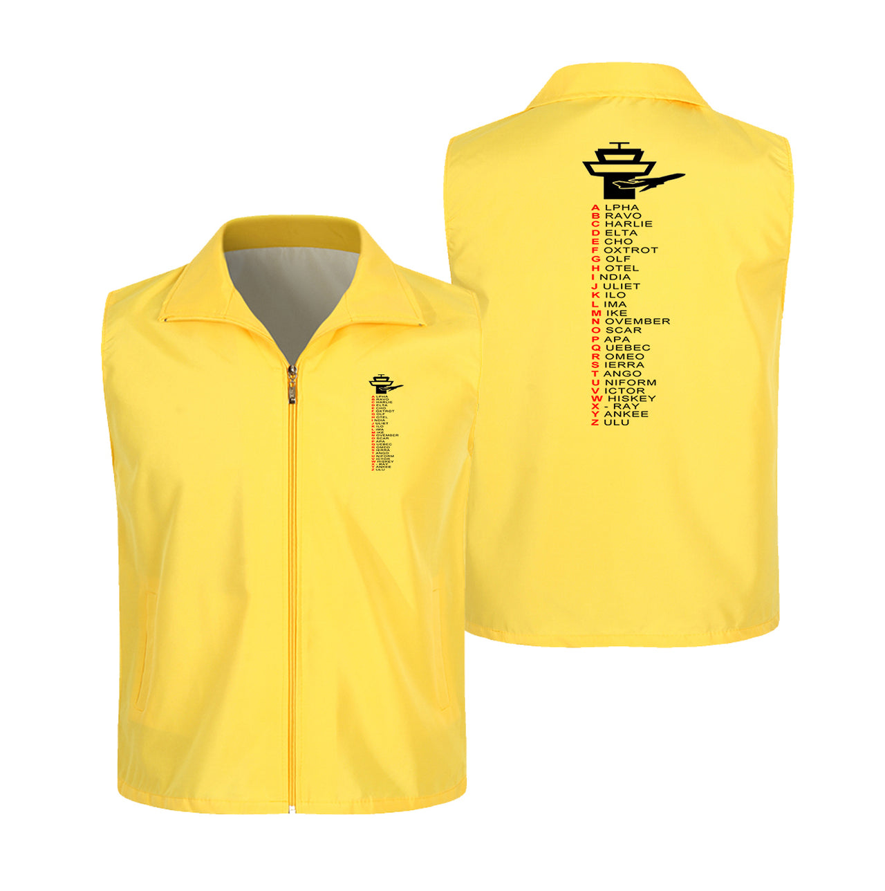 Aviation Alphabet Designed Thin Style Vests