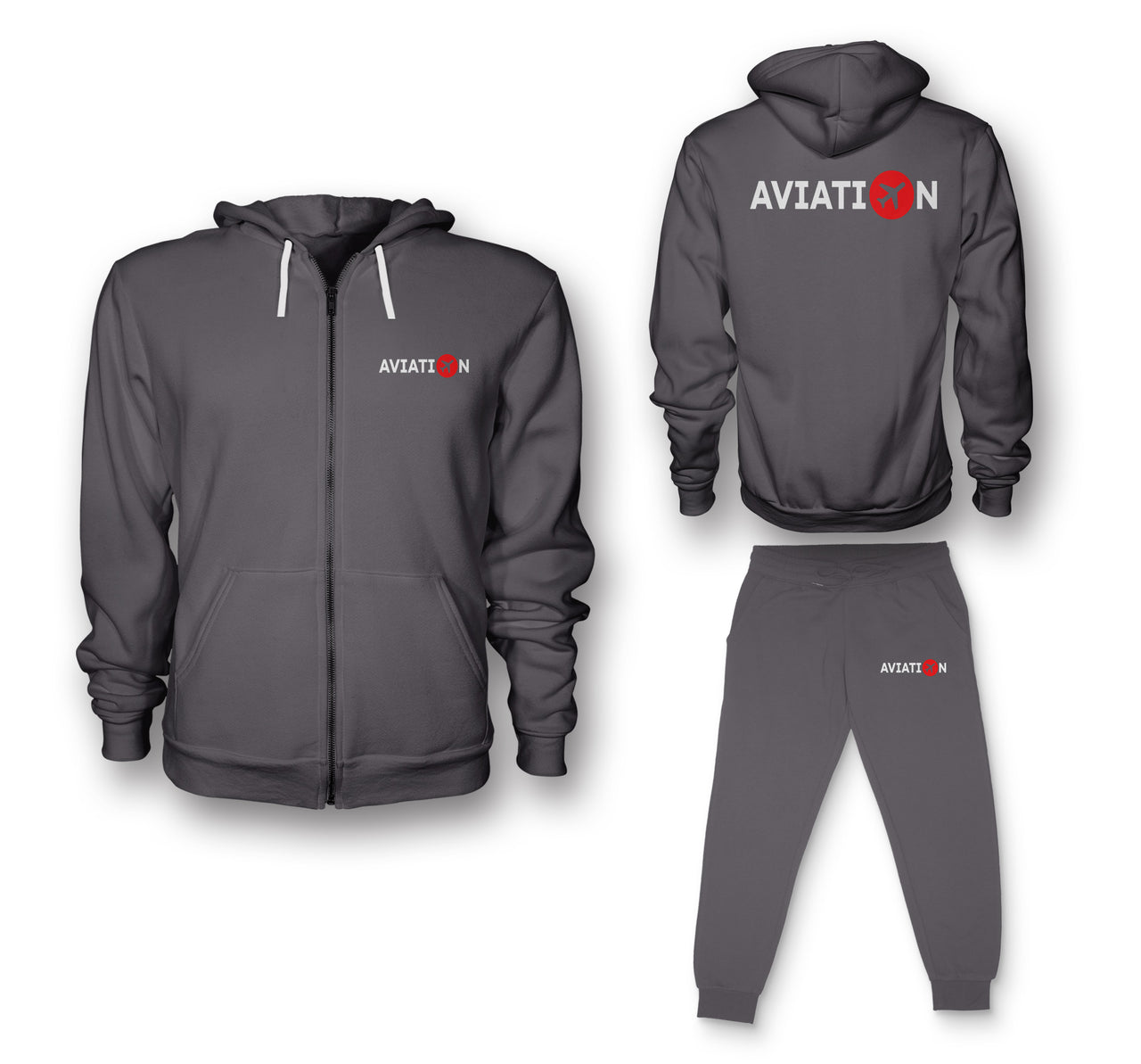 Aviation Designed Zipped Hoodies & Sweatpants Set