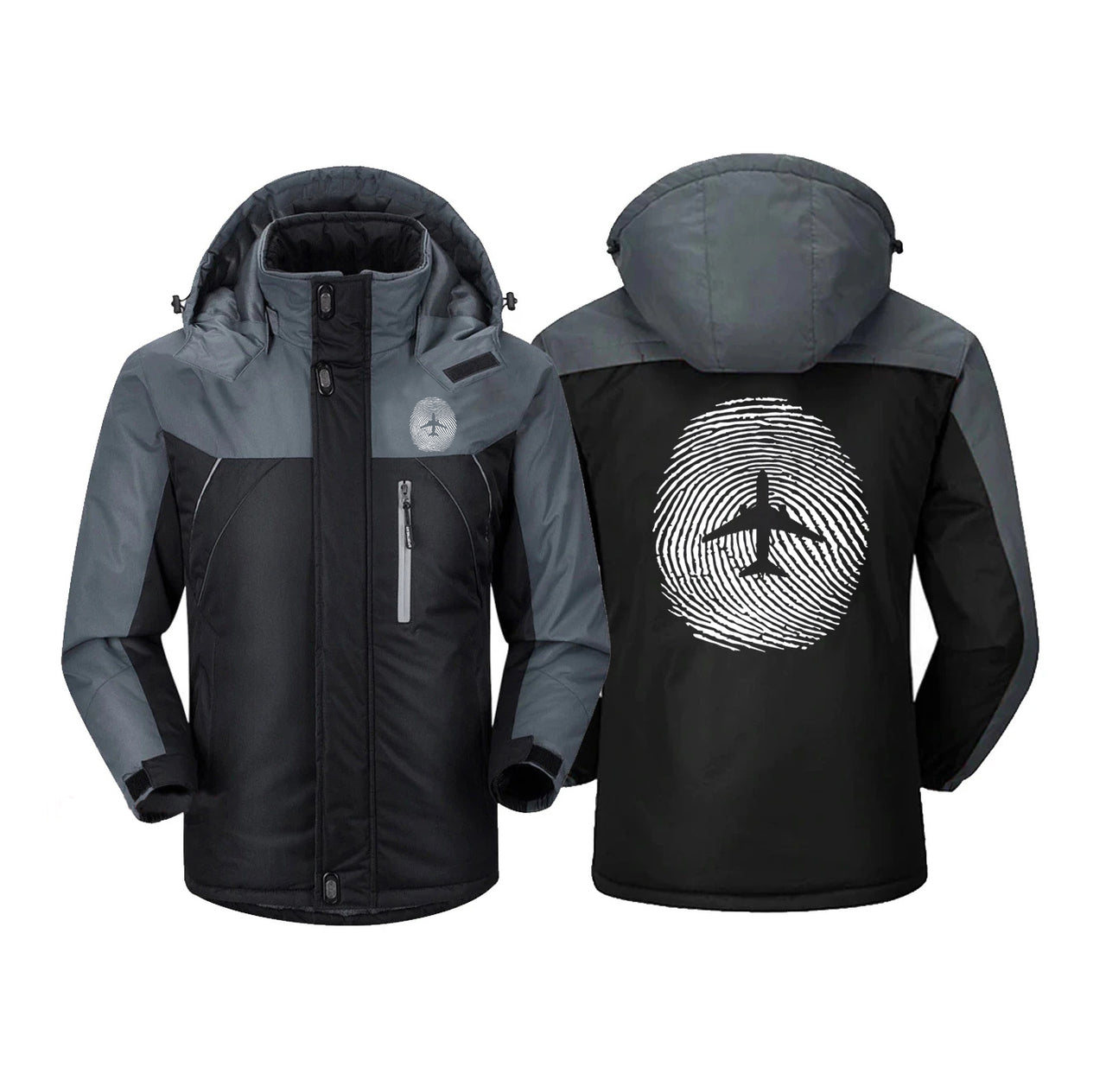 Aviation Finger Print Designed Thick Winter Jackets