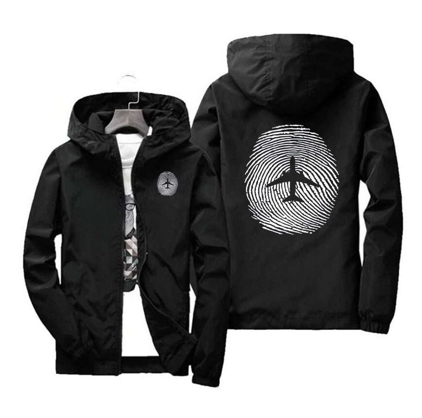 Aviation Finger Print Designed Windbreaker Jackets