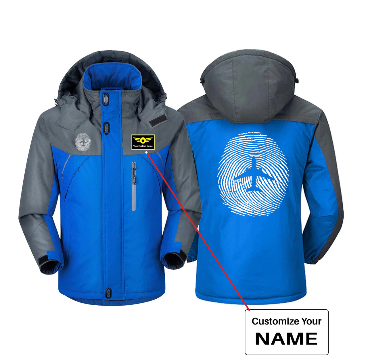 Aviation Finger Print Designed Thick Winter Jackets