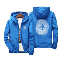 Thumbnail for Aviation Finger Print Designed Windbreaker Jackets