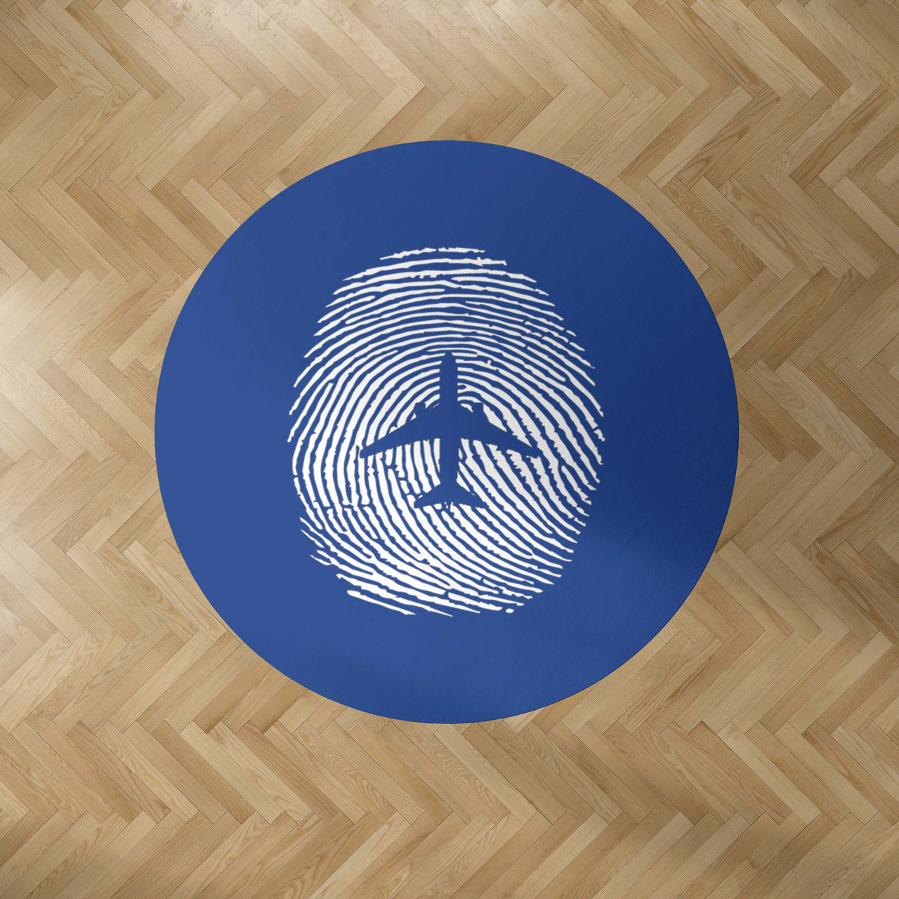 Aviation Finger Print Designed Carpet & Floor Mats (Round)