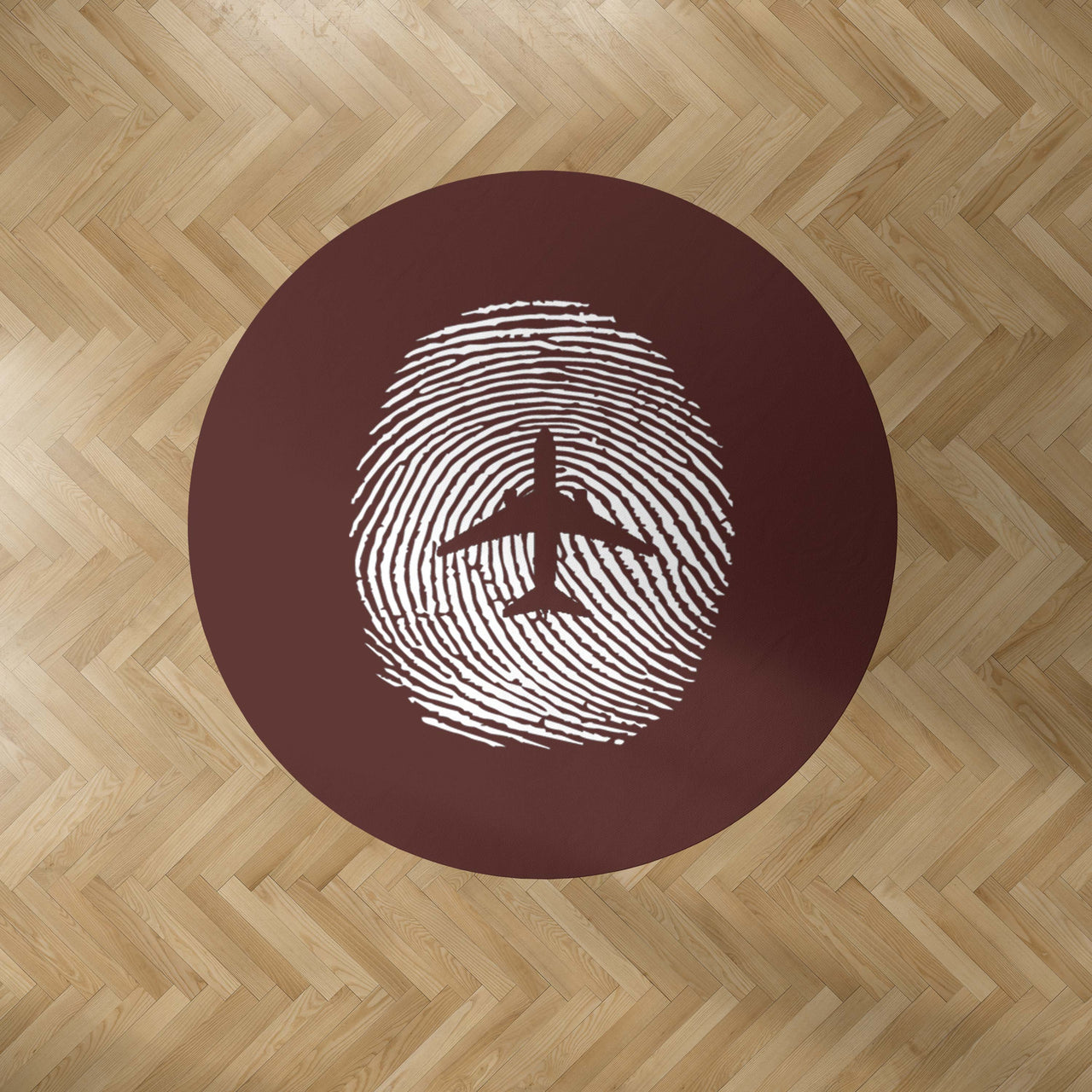 Aviation Finger Print Designed Carpet & Floor Mats (Round)